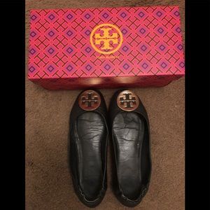 Tory Burch Minnie Travel Ballet Flat in Perfect Black/Gold